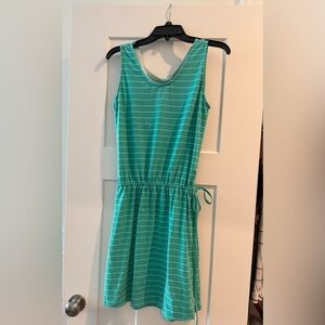 Kuhl Kyra SwitchTeal and White Striped Casual Knit Dress